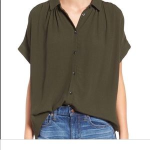 Madewell Central Drapey Shirt Olive